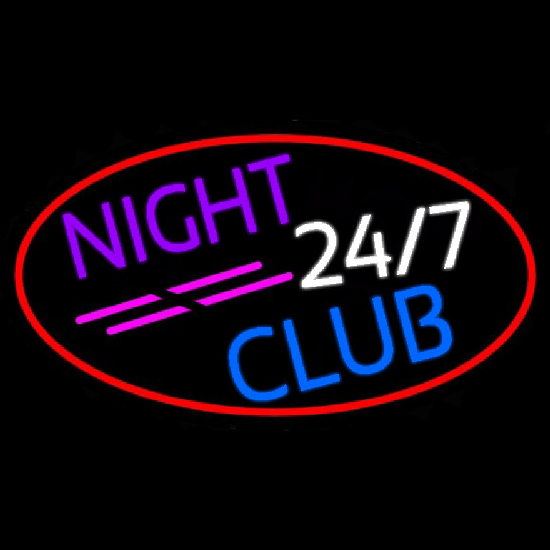 24 7 Night Club Neonskylt