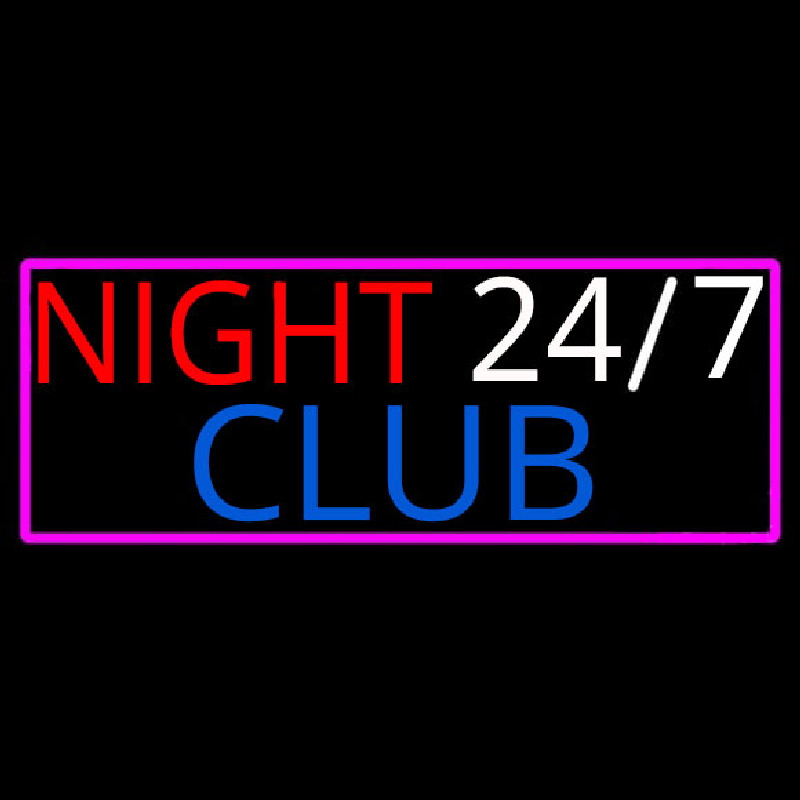 24 7 Night Club Neonskylt