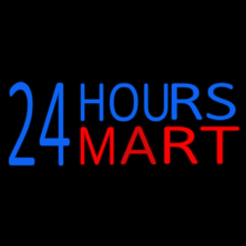 24 Hours Mini Mart Neonskylt