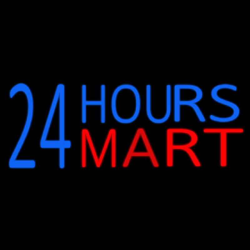24 Hours Mini Mart Neonskylt