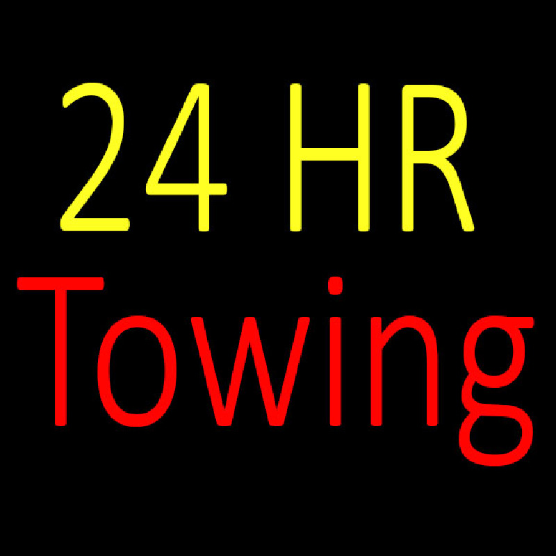 24 Hrs Towing Neonskylt