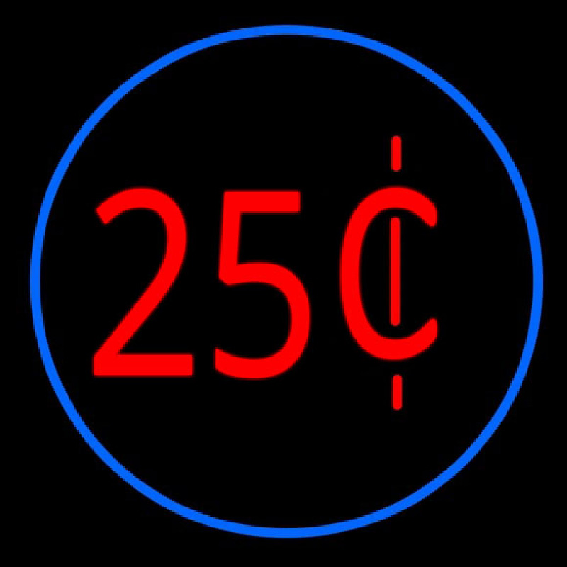 25 Cent Logo Neonskylt