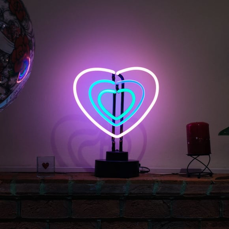 3 Hearts Desktop Neonskylt