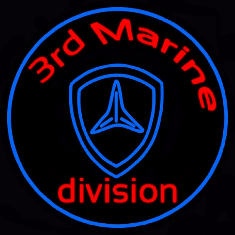 3rd Marine Division In Round Neonskylt