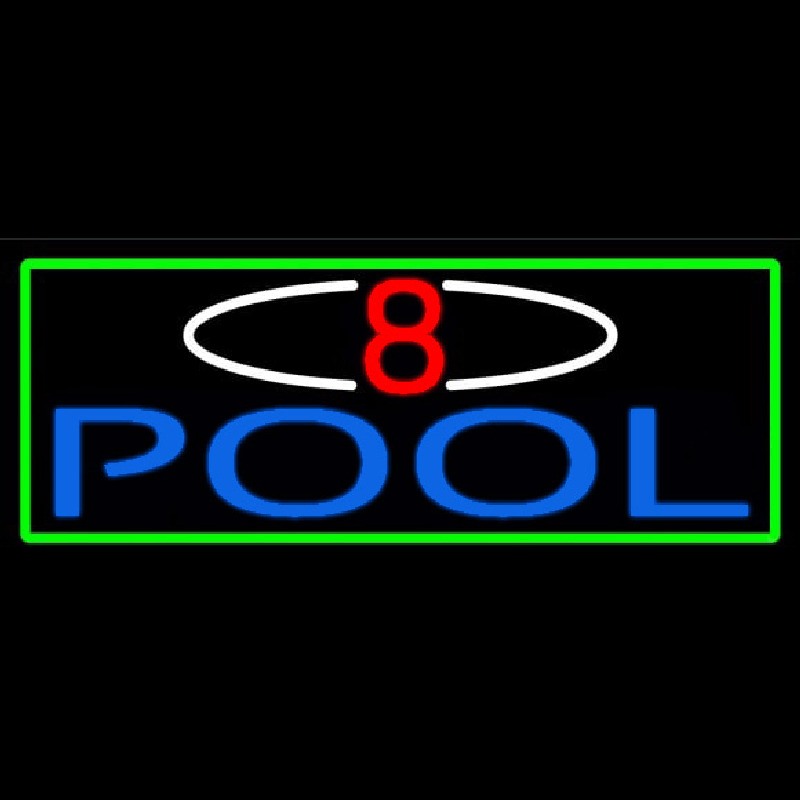 8 Pool With Green Border Neonskylt