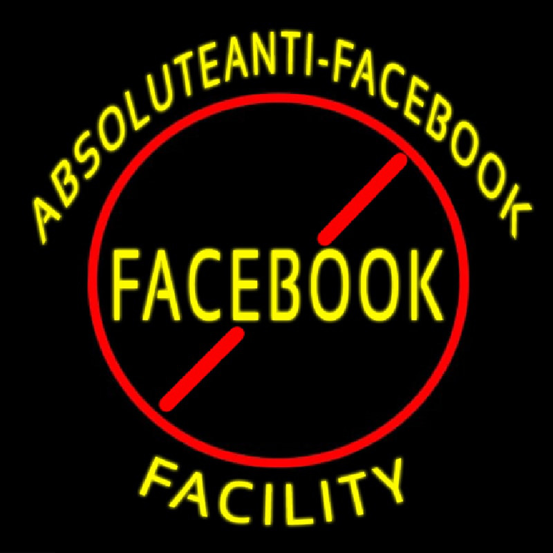 Absoluteanti Facebook Facilty Neonskylt