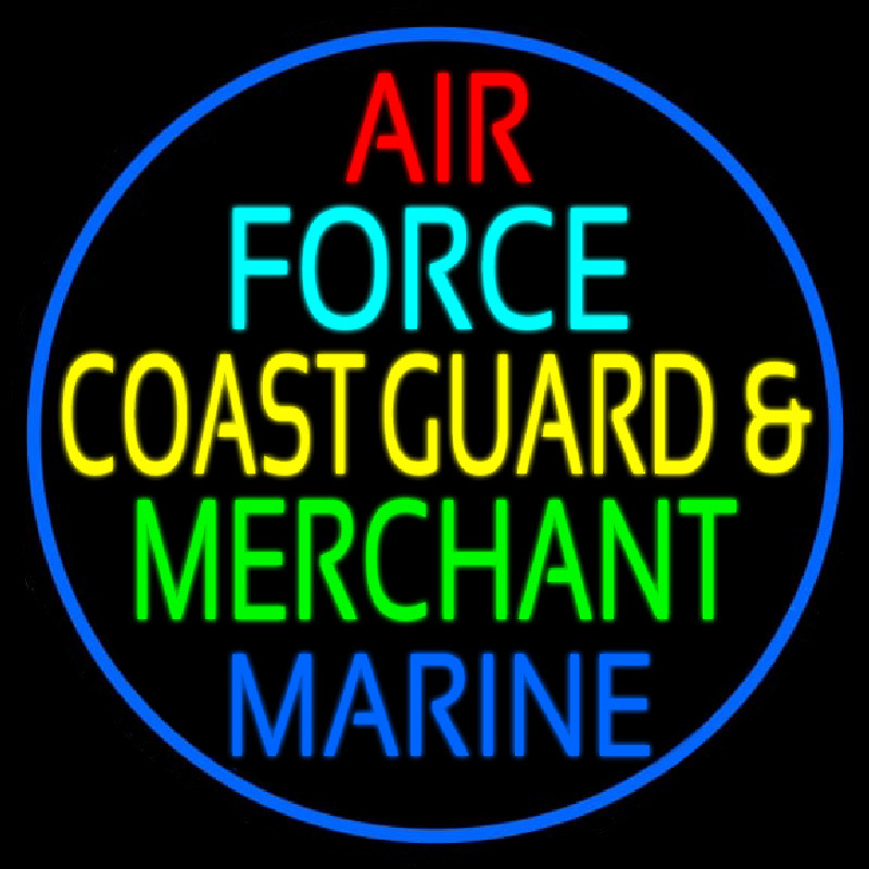 Air Force Coast Guard Merchant Marine Neonskylt