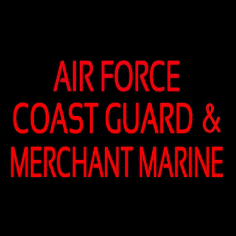Air Force Coast Guard Merchant Marine Neonskylt