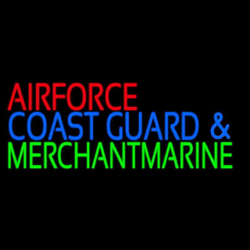 Air Force Coast Guard Merchant Marine Neonskylt