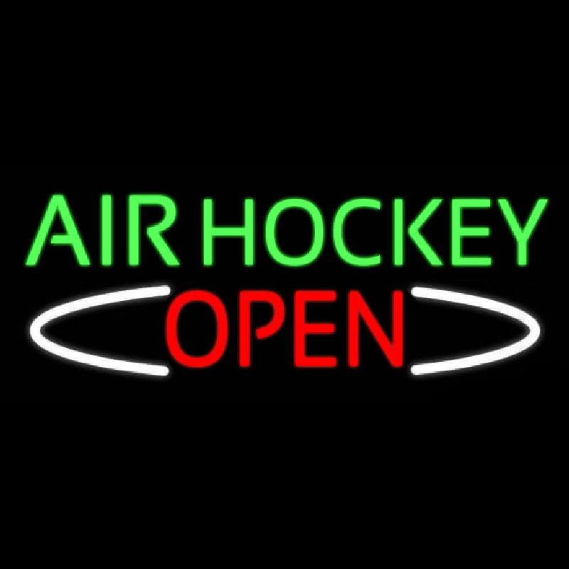 Air Hockey Open Real Neon Glass Tube Neonskylt