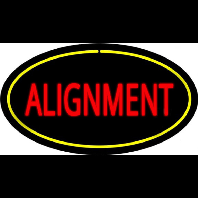 Alignment Yellow Oval Neonskylt