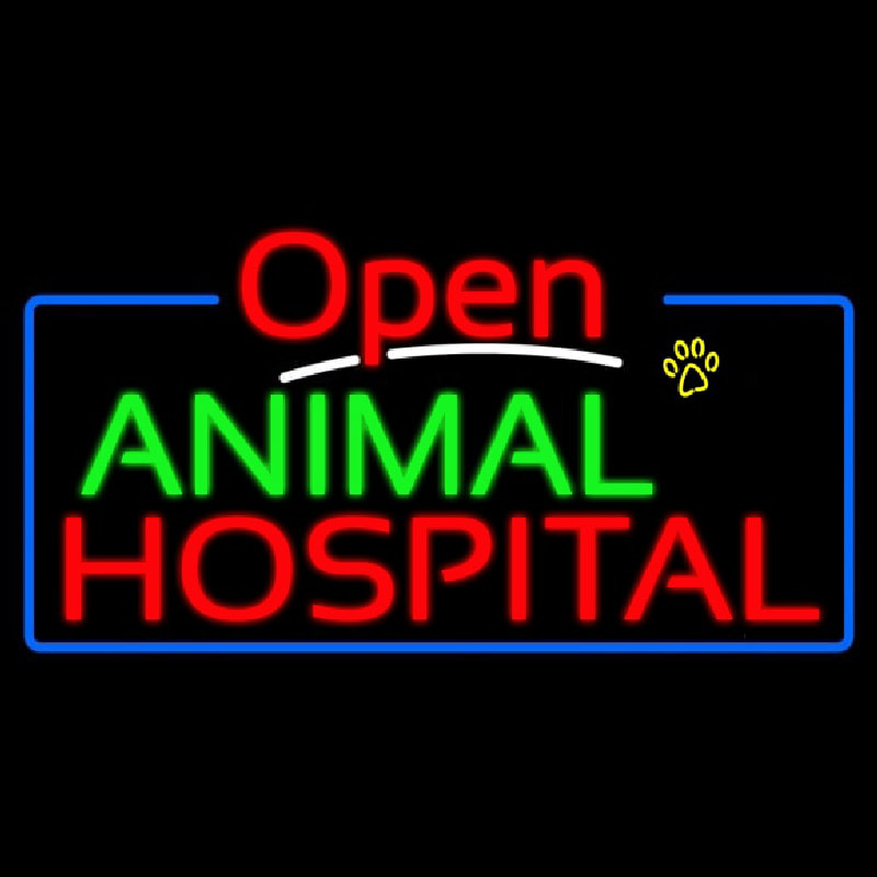 Animal Hospital Open Neonskylt