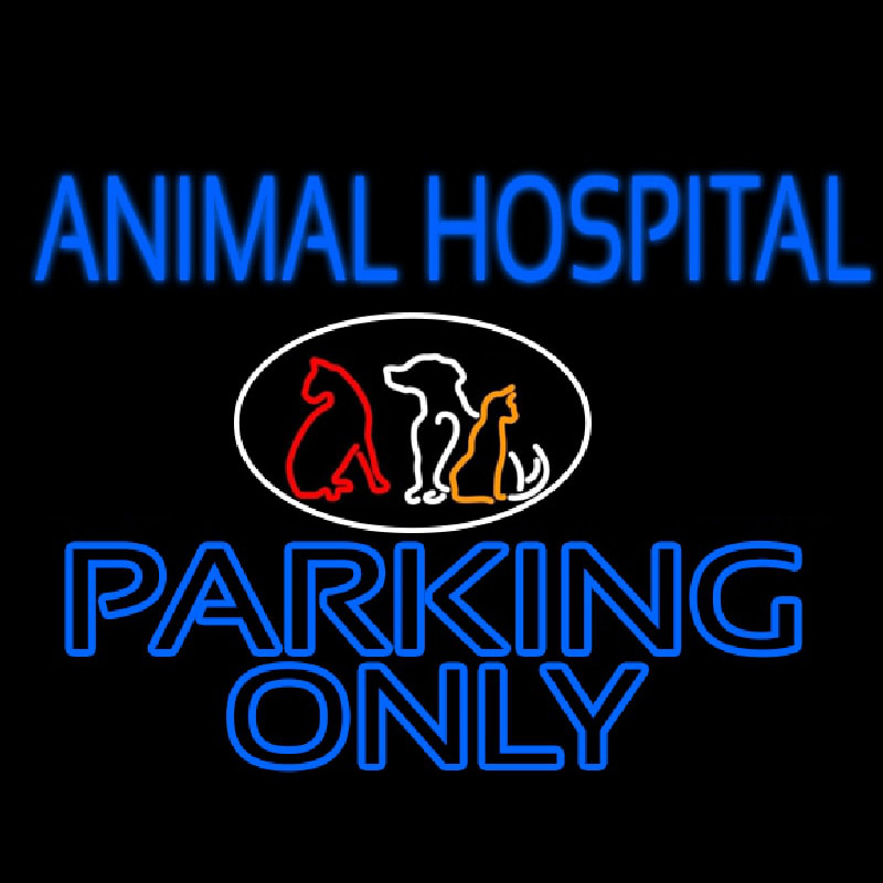 Animal Hospital Parking Only Neonskylt