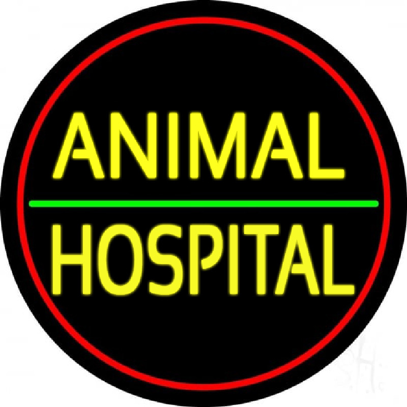 Animal Hospital Red Circle Neonskylt