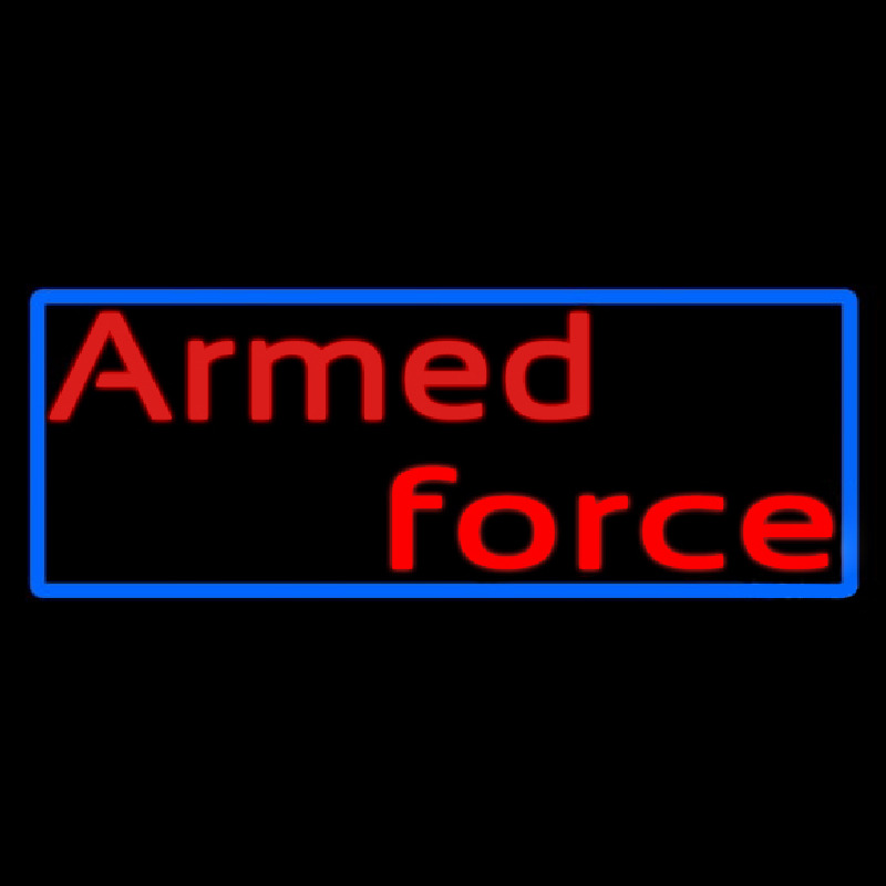 Armed Forces With Blue Border Neonskylt