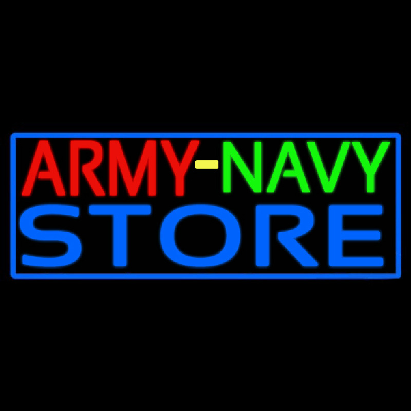 Army Navy Store With Blue Border Neonskylt