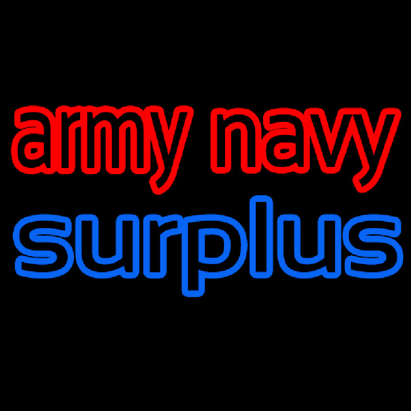Army Navy Surplus Neonskylt