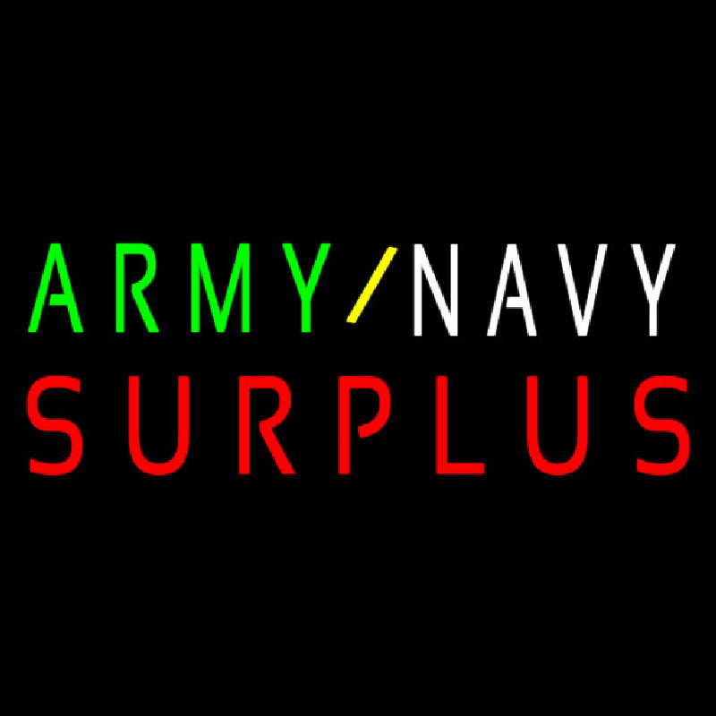 Army Navy Surplus Neonskylt