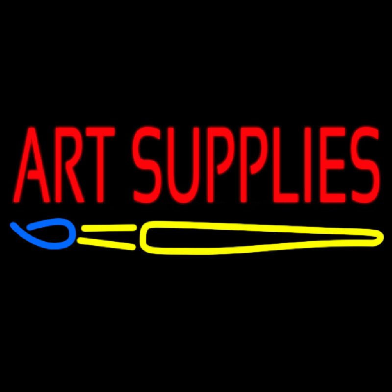 Art Supplies With Brush Neonskylt