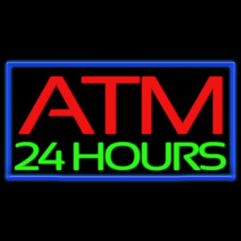 Atm 24 Hours Neonskylt