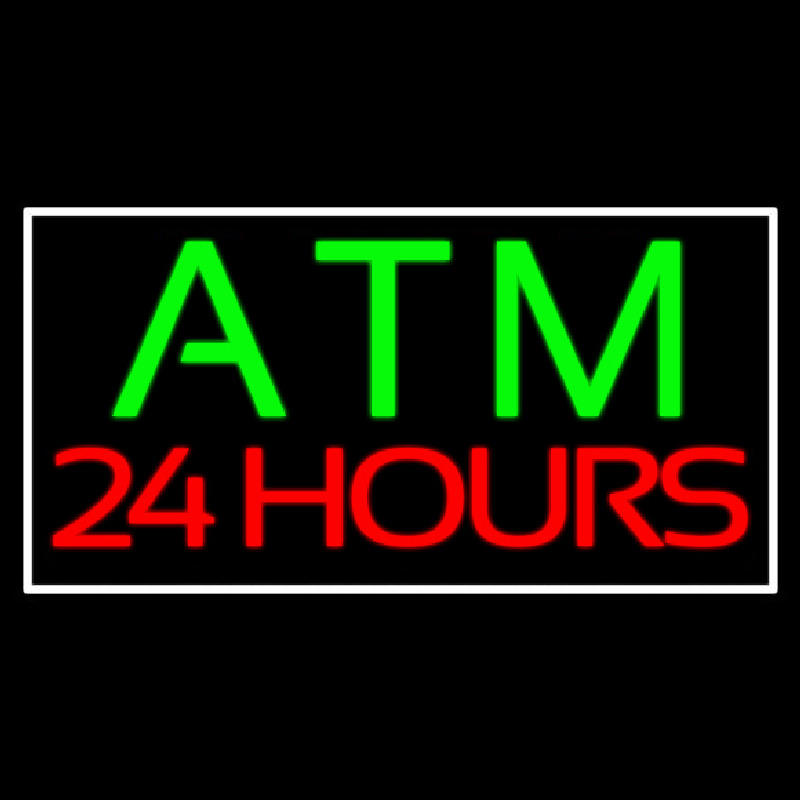 Atm 24 Hrs 2 Neonskylt