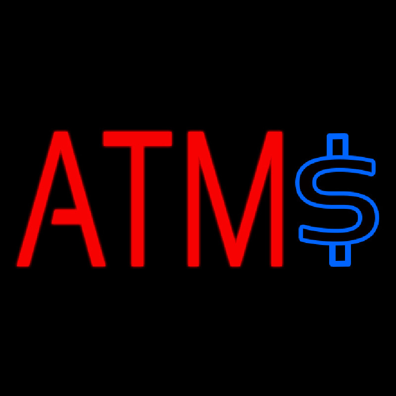 Atm With Dollar Symbol 2 Neonskylt