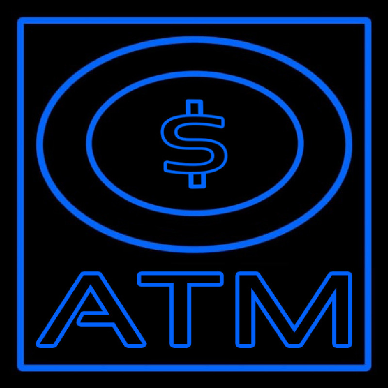 Atm With Dollar Symbol Neonskylt