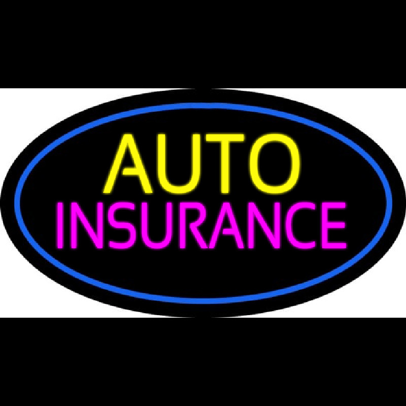 Auto Insurance Blue Oval Neonskylt