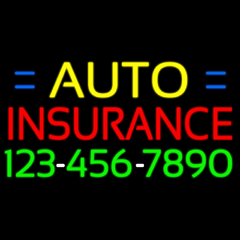Auto Insurance With Phone Number Neonskylt