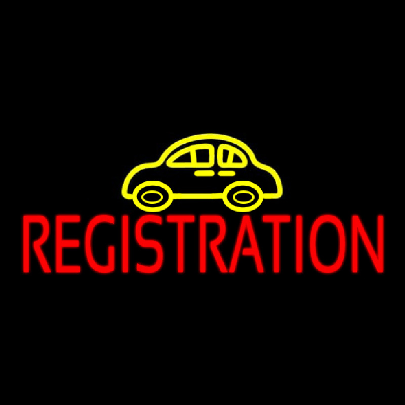 Auto Registration Car Logo Neonskylt