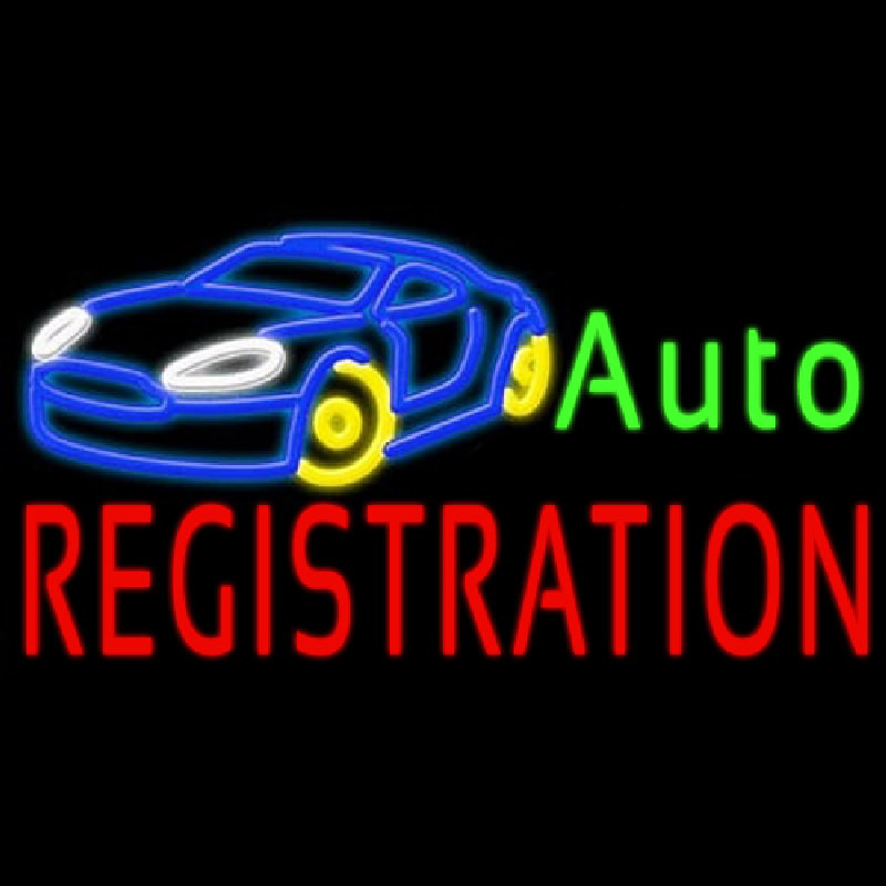 Auto Registration Neonskylt