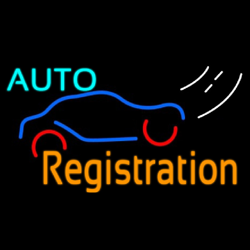 Auto Registration Neonskylt