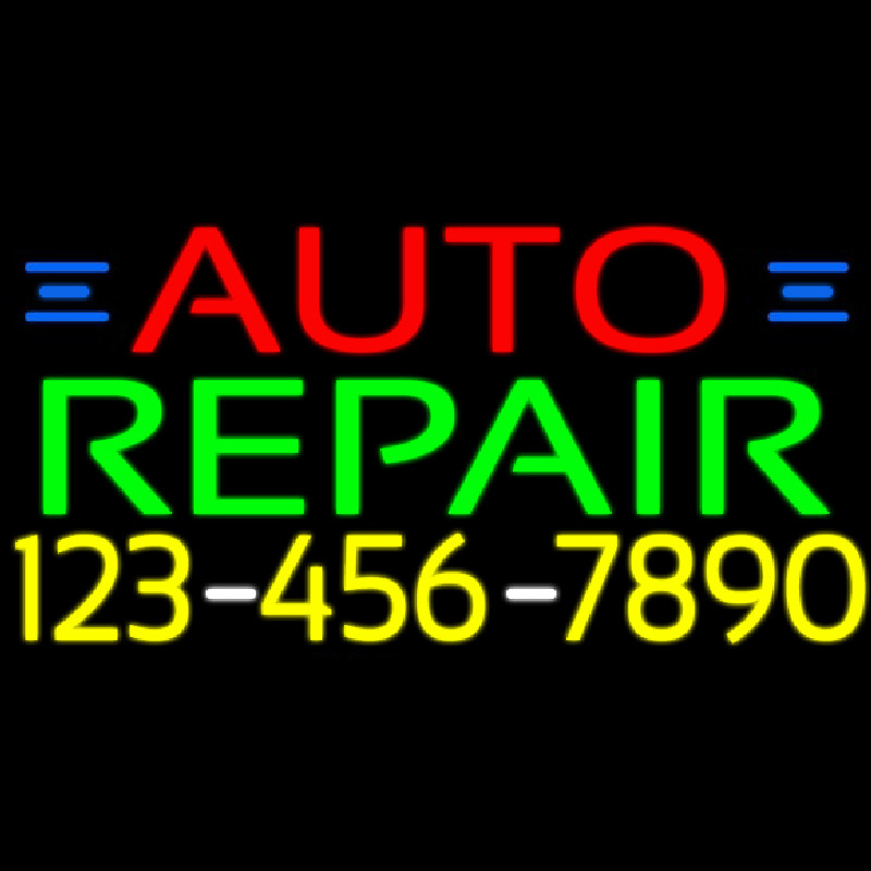 Auto Repair With Phone Number Neonskylt