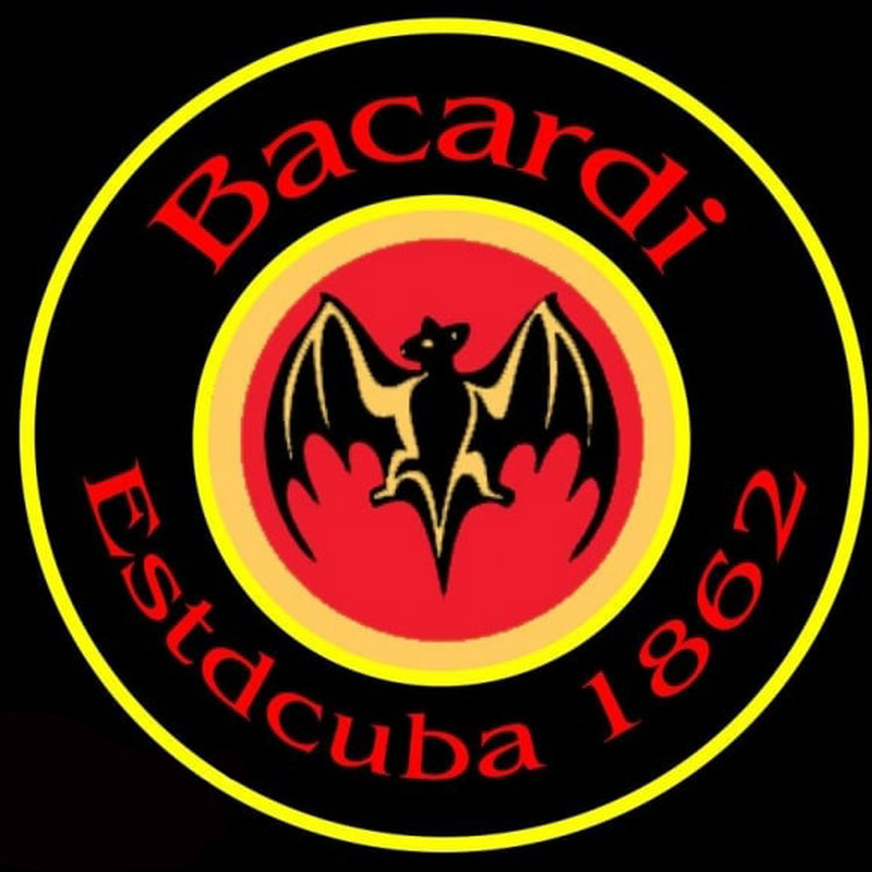 Bacardi Estdcuba 1862 24x24 Rum Sign Neonskylt