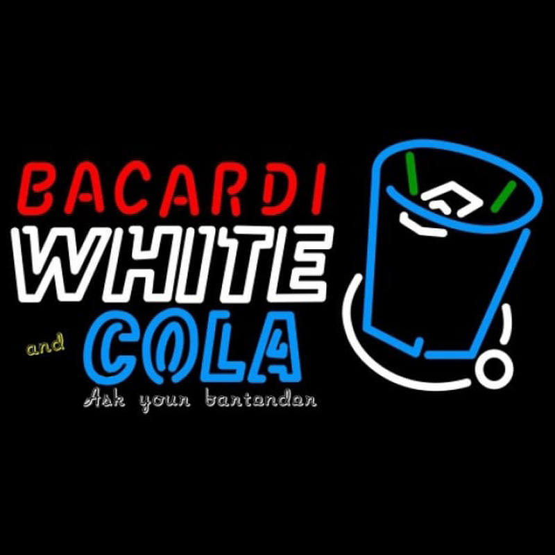 Bacardi White And Coke Rum Sign Neonskylt