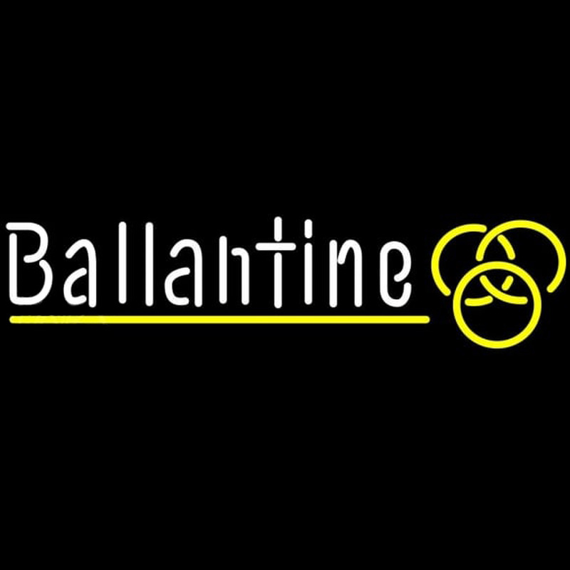 Ballantine Yellow Logo Beer Sign Neonskylt