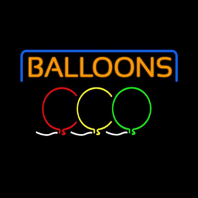 Balloon Block Colored Logo Neonskylt