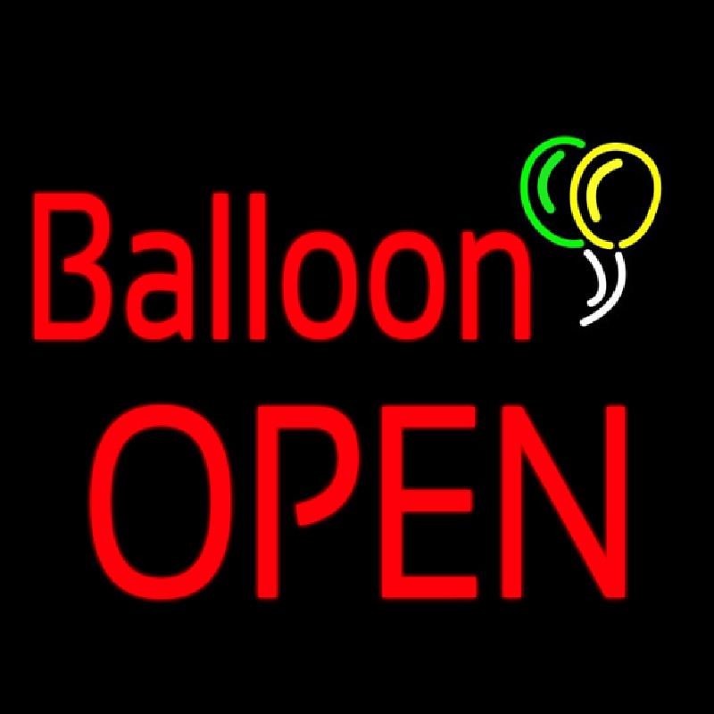 Balloon Block Open Neonskylt