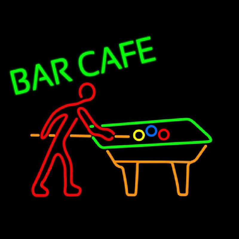 Bar Cafe With Pool Neonskylt