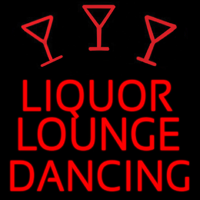 Bar Liquor Lounge Dancing With Wine Glasses Neonskylt