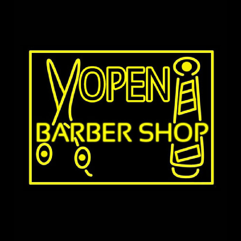 Barber Shop Open Neonskylt