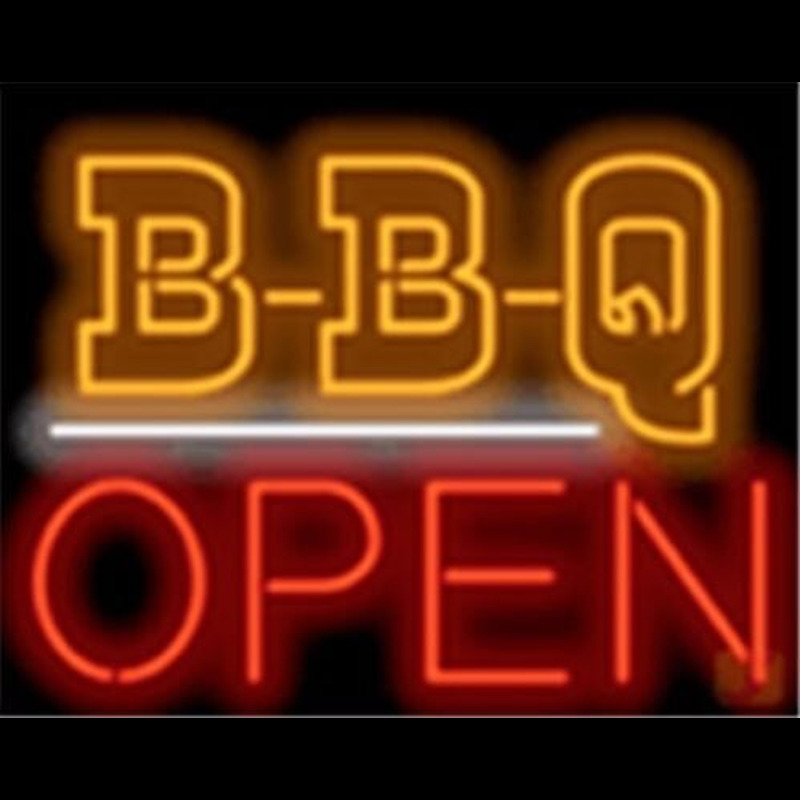 Bbq Open Barbeque Restaurant Board Neonskylt