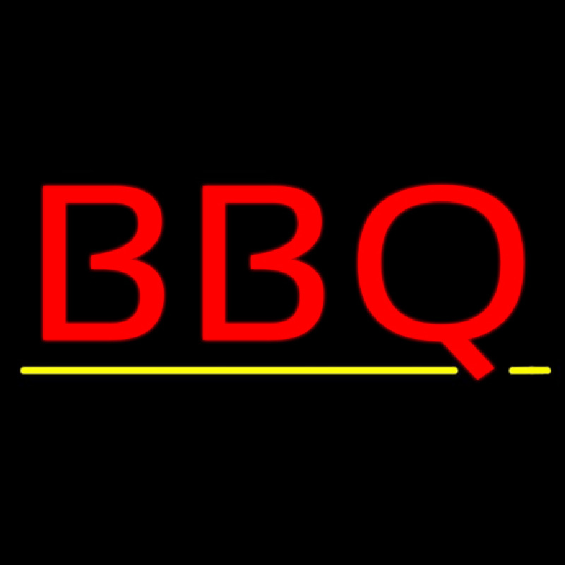 Bbq With Yellow Line Neonskylt
