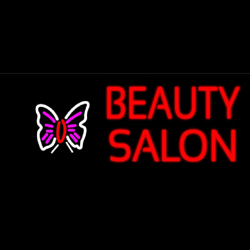 Beauty Salon With Butterfly Logo Neonskylt