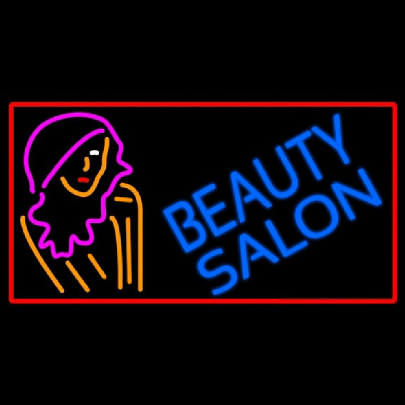 Beauty Salon With Girl Neonskylt