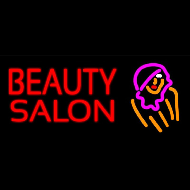 Beauty Salon With Girl Neonskylt