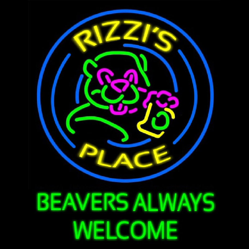 Beavers Always Welcome Neonskylt