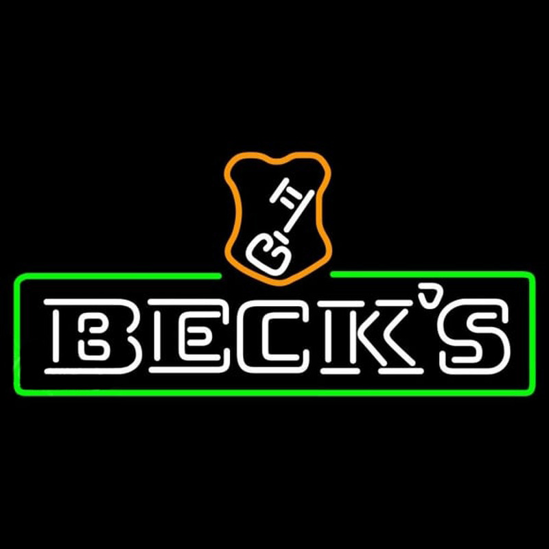 Beck Green Border Key Label Beer Sign Neonskylt