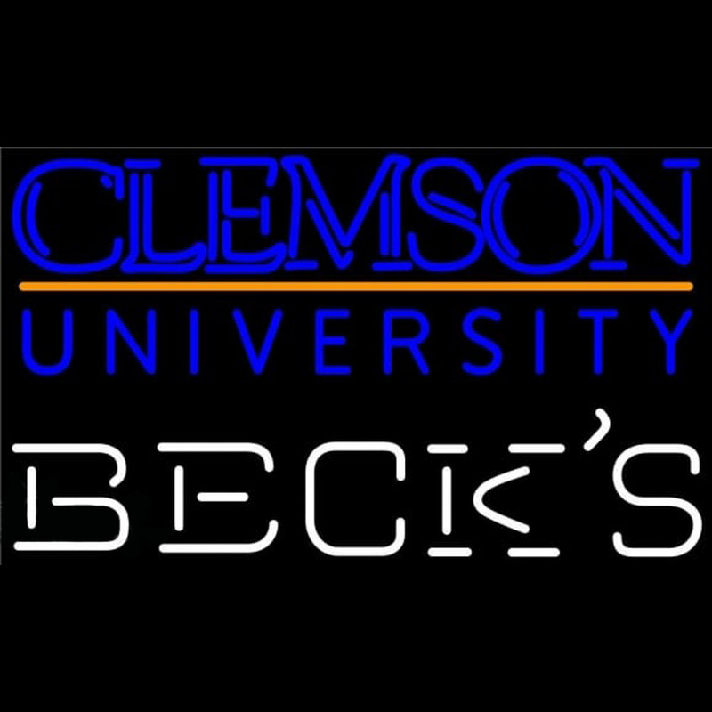 Becks Clemson University Beer Sign Neonskylt