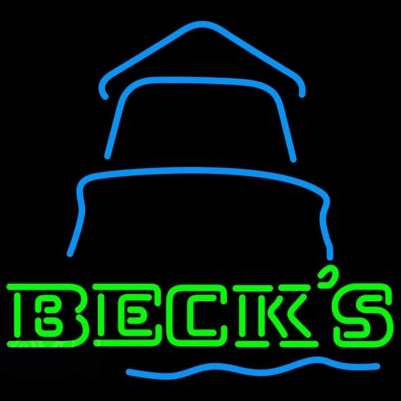 Becks Day Light House Beer Sign Neonskylt